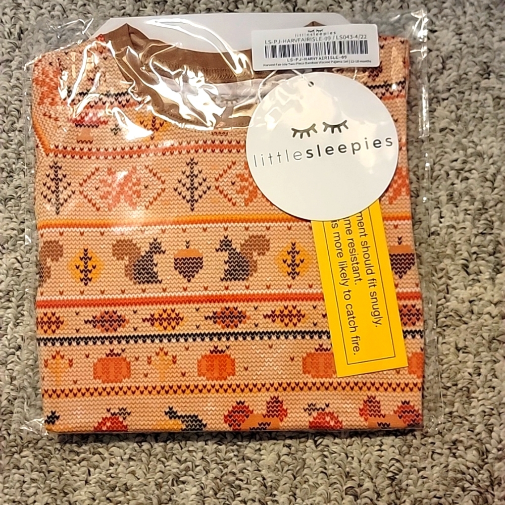 Little Sleepies 12-18m Harvest Fair Isle long sleeve set